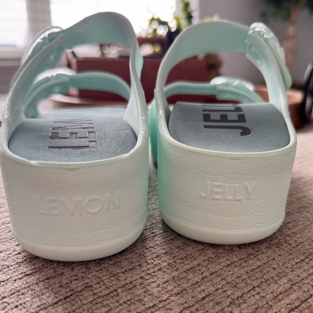 Lemon Jelly Fenix Aqua Green Vegan Green Sandals with Buckles Sz 37 - Picture 3 of 8